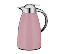 alfi SIGNO Pichet isotherme en acier inoxydable avec insert en verre trempé hygiénique, bouchon à vis avec bouton poussoir confortable, poignée ergonomique, d'une seule main, idéale comme cafetière,