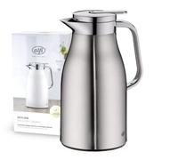 alfi SKYLINE 1,0 l, pichet isotherme en inox avec intérieur en verre trempé, bouchon vissé avec bouton poussoir, poignée ergonomique, idéal pour café et thé