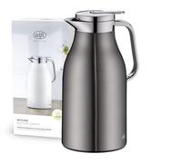 ALFI Thermos Flask, Stainless steel body Plastic handle Glass insert, Cool Grey,