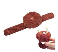 Alfiletero De Muñeca - Accesorio De Costura Avec Forme De Calabaza, Soporte Elástico Para Agujas | Diseño Con Correa Ajustable Avec Anilla, Organizador De Costura Compacto Con Cojín Suave Para