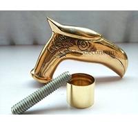 alfiya nautical store = Canne de marche vintage en laiton moulé avec tige de connecteur extérieure