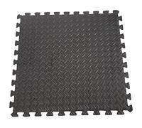 Alfombra de Goma Eva - Esterilla Puzzle 6 Piezas Negras Grabadas - Piezas - Alfombra Baldosa Antideslizante Protector de Suelo, Gimnasio, Fitness, Yoga, Piscina-6 pezzi - Motivo a Foglie