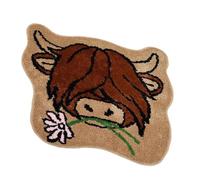 Alfombra De Piso Para Cocina, Alfombra De Ducha De Baño | Alfombra De Cocina Antideslizante Con Diseño De Vaca De Las Tierras Altas | Cómoda Alfombra De Baño, Alfombra De Ducha Resistente A La Sucieda