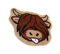 Alfombra De Piso Para Cocina, Alfombra De Ducha De Baño | Alfombra De Cocina Antideslizante Con Diseño De Vaca De Las Tierras Altas | Cómoda Alfombra De Baño, Alfombra De Ducha Resistente A La Sucieda