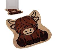 Alfombra De Piso Para Cocina, Alfombra De Ducha De Baño | Alfombra De Cocina Antideslizante Con Diseño De Vaca De Las Tierras Altas | Cómoda Alfombra De Baño, Alfombra De Ducha Resistente A La Sucieda