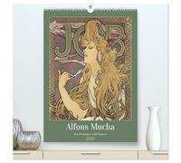 Alfons Mucha - Eine Hommage in zwölf Monaten (hochwertiger Premium Wandkalender 2026 DIN A2 hoch), Kunstdruck in Hochglanz: Alfons Muchas Plakatkunst: Ein Jahr voller Schönheit und Stil.