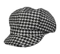 Alfonso D´Este Casquette Gavroche HoundstoothD’Este Casquette pour Femme Casquette Newsboy (Taille Unique - Noir-Blanc)