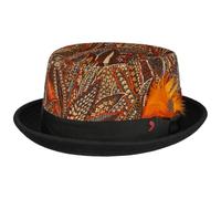 Alfonso D´Este Chapeau en Tissu Daveco Pork PieD'Este Homme - Made in Italy Coton avec Doublure, Ruban Gros Grain Automne-Hiver Hiver - M (56-57 cm) Noir-Beige