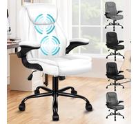 ALFORDSON Chaise de Bureau de Massage, Chaise de Bureau d'ordinateur, Chaise pivotante réglable en Hauteur de 90-100 cm avec 5 Modes de Massage, Chaise PC, Fonction inclinable, PU