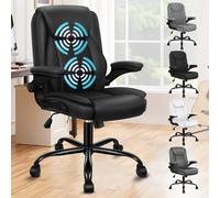 ALFORDSON Chaise de Bureau de Massage, Chaise de Bureau d'ordinateur, Chaise pivotante réglable en Hauteur de 90-100 cm avec 5 Modes de Massage, Chaise PC, Fonction inclinable, PU