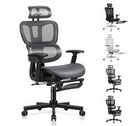 ALFORDSON Chaise de Bureau Ergonomique en Maille avec accoudoir 3D, Chaise d'ordinateur d'étude de Direction avec Appui-tête et Repose-Pieds réglables, Chaise de Jeu inclinable et inclinable