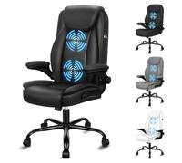 ALFORDSON Chaise de Bureau Fauteuil de Direction en Cuir PU Capacité de Charge de 150 kg Siège de exécutif avec Dossier Haut et siège Large Fauteuil pivotant,Noir