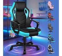 ALFORDSON Chaise de Bureau Racing, Chaise de Bureau Ergonomique réglable en Hauteur et rembourrée, capacité de Charge de 150 kg, Chaise de Jeu PC pivotante pour Bureau à Domicile,Cyan