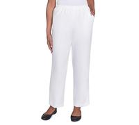 Alfred Dunner Pantalon Moyen pour Femme - Pantalon Moyen, Blanc, 36