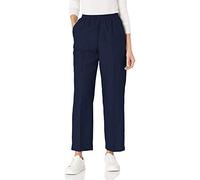 Alfred Dunner Pantalon Taille élastique en Polyester pour Femme - Style à Enfiler, Bleu Marine, 36 Menue