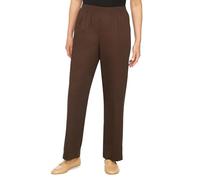 Alfred Dunner Womens Plus-Size Soft Twill Mid-Rise Regular Fit Straight Leg Short Length Casual Pant, Chocolate, 22W