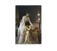 Alfred Emile Stevens Affiche d'After The Ball - Impression sur toile moderne - Décoration murale pour un usage quotidien - 20,3 x 30,5 cm