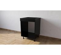 Alfredo Calandrelli Meuble de base four de 60 cm, de couleur noire avec les dimensions suivantes: l=60, h72, p = 55 cm expédition en kit, avec rabat. Hauteur comprise de pieds 82 cm