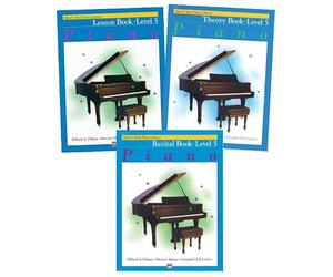 Alfred's Basic Piano Library Level 5 Series 3-Book Bundle Set (Lesson Book 5, Theory Book 5, Recital Book 5)