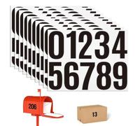 Alfuny 10 Feuilles Stickers Chiffres, 10 cm, Vinyle Noir, 100 pièces | Résistant intempéries, imperméable, autocollant, pour boîte lettres et poubelle, vinyle durable, écriture lisible