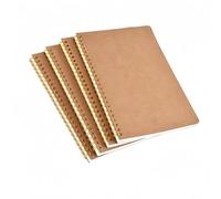 Alfven A5 Cahiers à Spirales, 4 Stück Bloc-Notes de Couverture Kraft 50 Blatt/100 Seiten Carnet Spirale Ligné für Schule Büro Projekte Skizzen