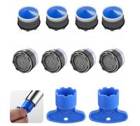 Alfven Aérateurs de Robinet M18.5, 8 Plastique Mousseur pour Robinet avec 2 clés à buses mixtes, régulateurs de jet pour robinet de salle de bain, robinet de cuisine