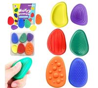 Alfven Fidget Toys Pierre Sensorielle, 6 Pièces Jouets sensoriels Anti-Stress en Pierre Pierre Sensorielle Anti-Stress Silicone Pierre sensorielle pour Enfant et Adulte