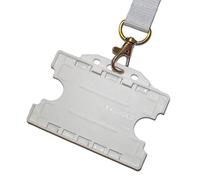 ALG ID Cards® Cordon en polyester de 20 mm avec porte-badge double face (blanc)