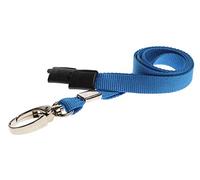 ALG ID Cards® Dragonne de couleur unie avec ouverture de sécurité | Cordon tour de cou bleu avec clip en métal | Cordon pour porte-badge (cordon bleu, cordon bleu clair)