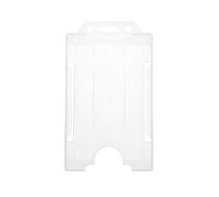 ALG ID Cards® Lot de 100 porte-badges rigides ouverts pour carte d'identité, badge, vertical/portrait Transparent