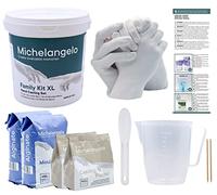 Algaplay Michelangelo Family KIT XL, kit de Moulage pour 4 Mains d'adultes ou d'enfants en Famille ou Entre Amis. Un pichet doseur de 1 Litre et Une spatule en Plastique pour mélanger.