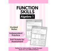 Algebra 1 Functions Workbook | Graphs, Tables, Linear vs Exponential Functions | Guided Notes, Practice & Exit Tickets | Algebra Curriculum, Intervention, Homeschool Math