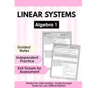 Algebra 1 Linear Systems Workbook | Solving Systems by Graphing, Elimination & Substitution | Linear Inequalities & Word Problems | Guided Notes, Practice & Test Prep