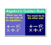 Algebra's Golden Rule Math Principles Poster for Classroom and Study Room(Framed,12x18inch(30x45cm))