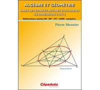 ALGÈBRE ET GÉOMÉTRIE dans les espaces affines euclidiens de dimension 2 ou 3 - Pierre Meunier - Cepadues - broché - Essai