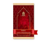 ALGEOS Tapis de Priere Musulman Elegant Rouge Foncé pour Hommes et Femmes - Tapis Priere Musulman Islamique Doux et Confortable - Islam Cadeau - Voyage - Ramadan