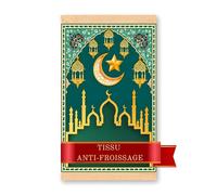 ALGEOS Tapis de Priere Musulman Elegant Vert pour Hommes et Femmes - Tapis Priere Musulman Islamique Doux et Confortable - Islam Cadeau - Voyage - Ramadan