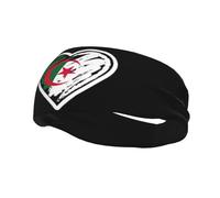Algérie Algériens Drapeau Cœur Unisexe Bandeaux De Sport Antidérapant Headband Élastique Serre Tete pour Sport Cyclisme Football Fitness