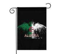 Algérie, drapeau algérien, aigle Drapeaux de jardin (12,5 x 18 pouces) - Bannière aux couleurs éclatantes pour décoration extérieure de jardin et de maison