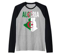 Algérie - Drapeau Carte Pays Algérie Manche Raglan