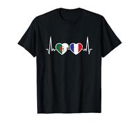 Algérie France Vintage Battement Cœur Drapeau Algérien T-Shirt