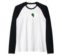 Algérie Heartbeat ECG IRE Rythme Cardiaque pouls Drapeau algérien Manche Raglan