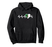 Algérie Heartbeat ECG IRE Rythme Cardiaque pouls Drapeau algérien Sweat à Capuche