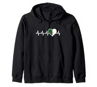 Algérie Heartbeat ECG IRE Rythme Cardiaque pouls Drapeau algérien Sweat à Capuche