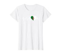 Algérie Heartbeat ECG IRE Rythme Cardiaque pouls Drapeau algérien T-Shirt Graphique avec Valeur
