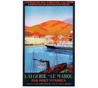 Algérie Maroc Port vendres Affiche Poster Reproduction/Format Size 50X70 cm Papier 300 GR-Vente du fichier numérique HD Possible Nous Consulter (Boutique : affichevintage.FR)