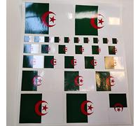 ALGERIE mélange de formats d'autocollants drapeau du pays en vinyle.