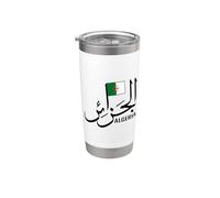 Algérie Nom en arabe Drapeau algérien Algérie Carte Algérie Gobelet isotherme en acier inoxydable double paroi