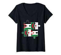 Algérie Palestine Drapeau Palestine Gaza Free Palestine T-Shirt avec Col en V