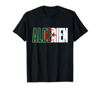 Algérien de Cœur Cadeau Homme Origines Algérie Drapeau Vert T-Shirt